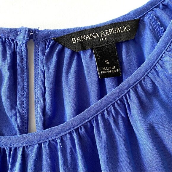 Banana Republic top with ruched neckline, 3/4 length sleeves, loose  fit - Picture 4 of 5